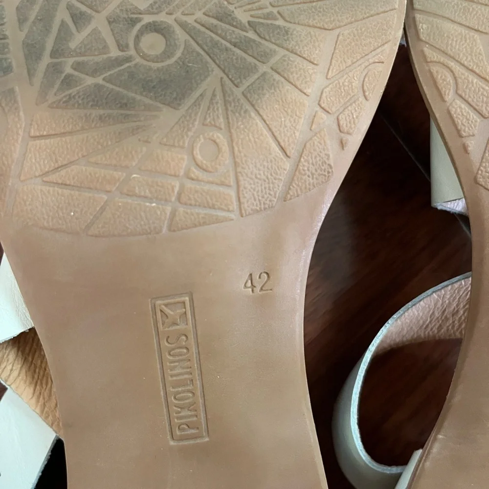 Pikolinos White Strappy Heeled Leather Sandals Open Toe Women's Size 42 - Picture 2 of 10